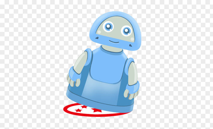 Blue Robot Cartoon Illustration PNG