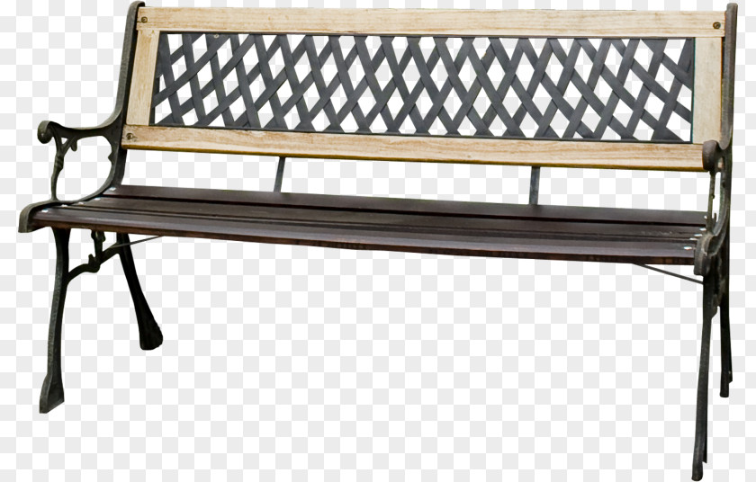 Hollow Seat Bench Garden Furniture Metal Patio PNG