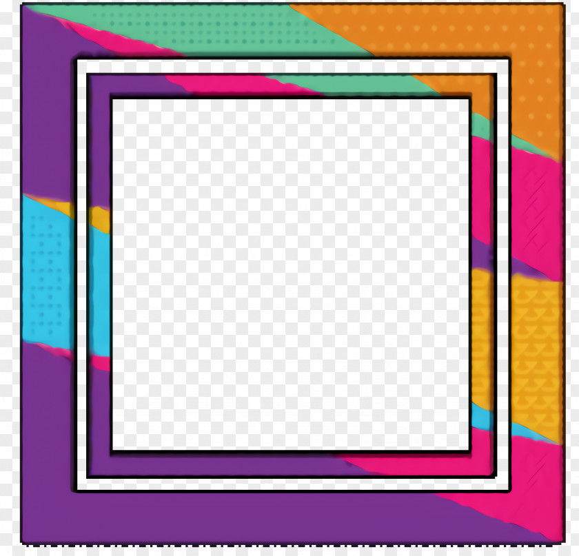 Magenta Rectangle Background Yellow Frame PNG