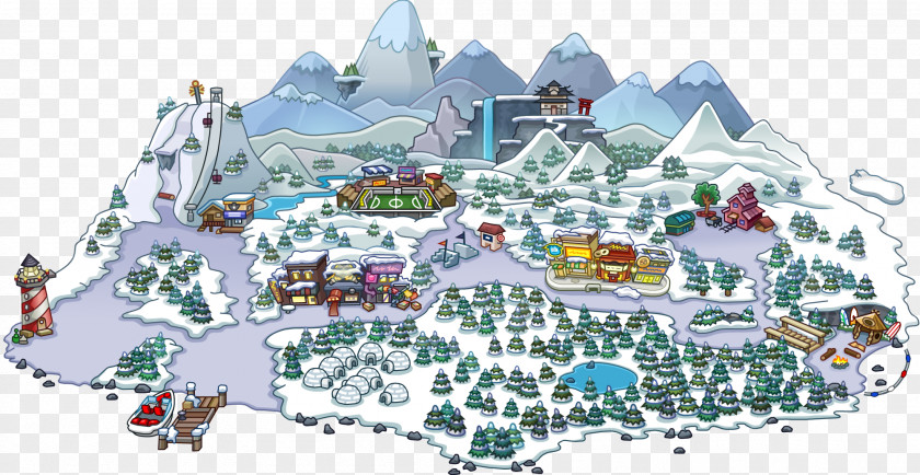 Hike Club Penguin Island Map Wiki PNG