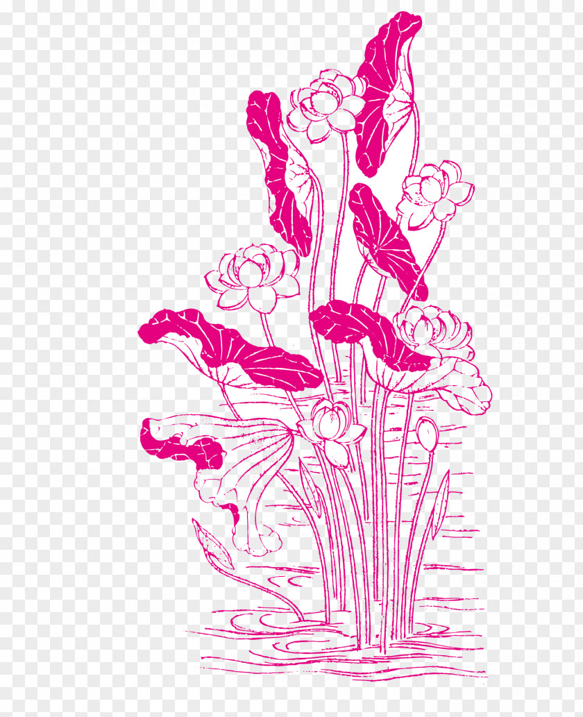 Lotus Line Papercutting Chinese Paper Cutting PNG