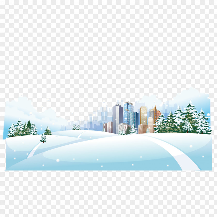 Snowy City Snow Winter Clip Art PNG