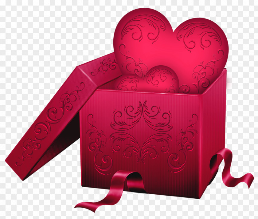 Transparent Gift Box With Heart Clipart Love Romance Clip Art PNG