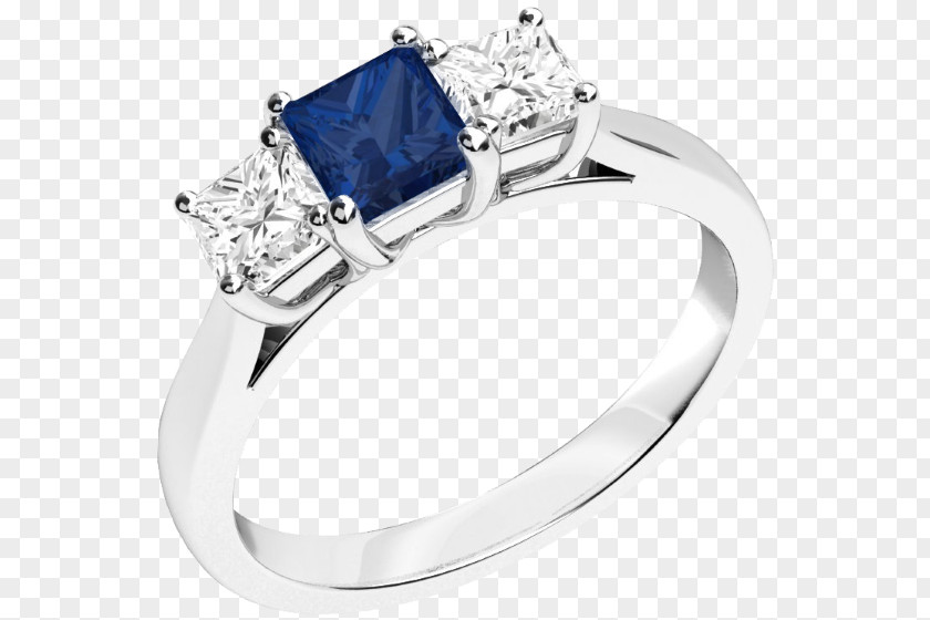 Sapphire Engagement Ring Diamond Brilliant PNG