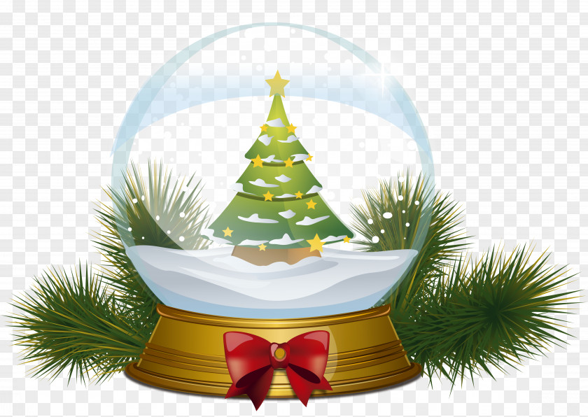Christmas Tree Snowglobe Clipart Image Magic Crystal Ball PNG