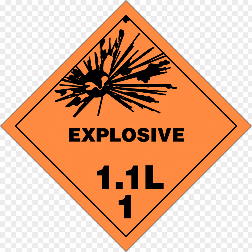 Classified Label Dangerous Goods Explosive Material Placard Explosion PNG
