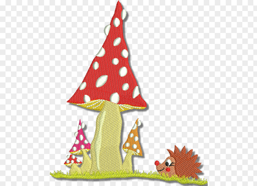 Fairy Tale Mushroom Christmas Tree Ornament Party Hat Pattern PNG