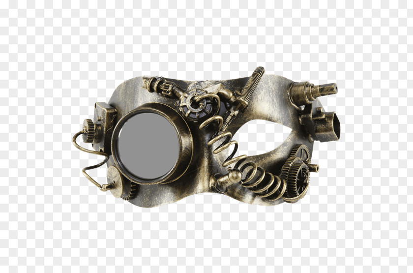 Monocle Steampunk Silver Halloween Mask PNG