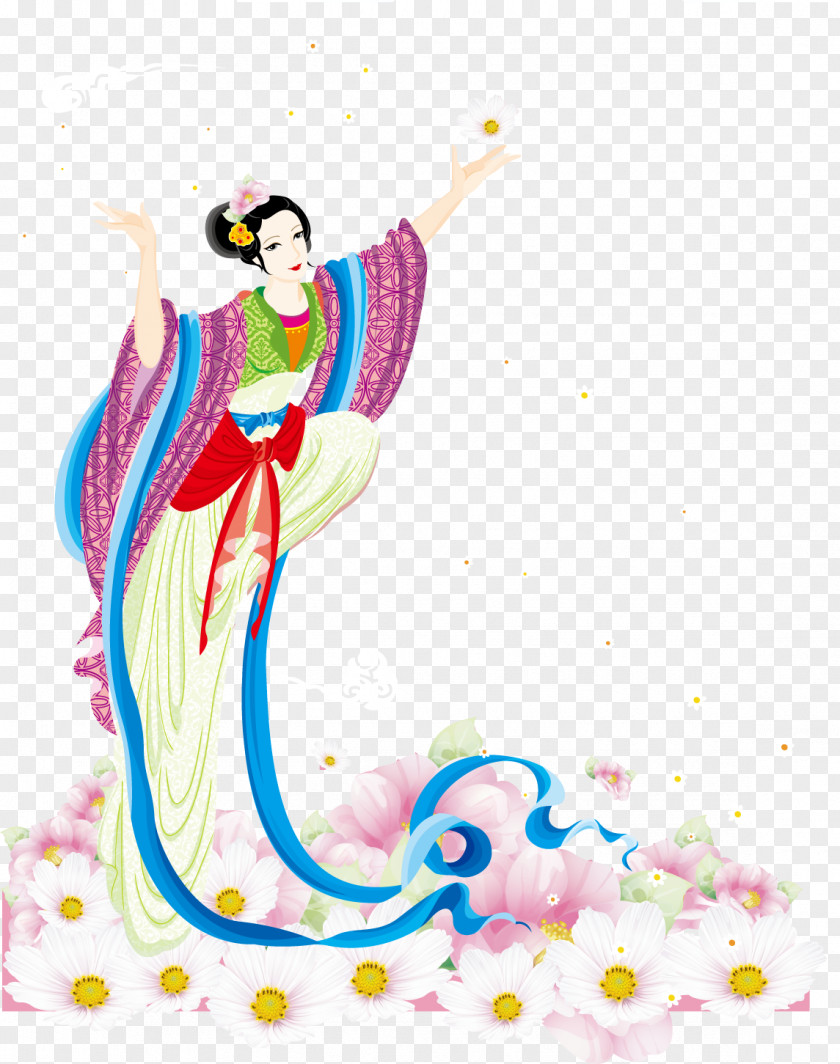 Ancient Fairy Dance Diagram Mid-Autumn Festival Change Icon PNG