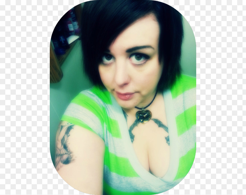 Freindly Cute Bat Tattoo Black Hair Green Brown Coloring PNG