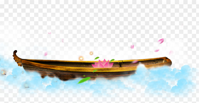 Mid Autumn Festival Decorated Wooden Boat Mid-Autumn Computer File PNG