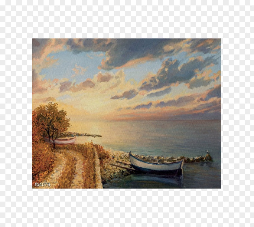 Painting Oil By The Seashore Canvas PNG
