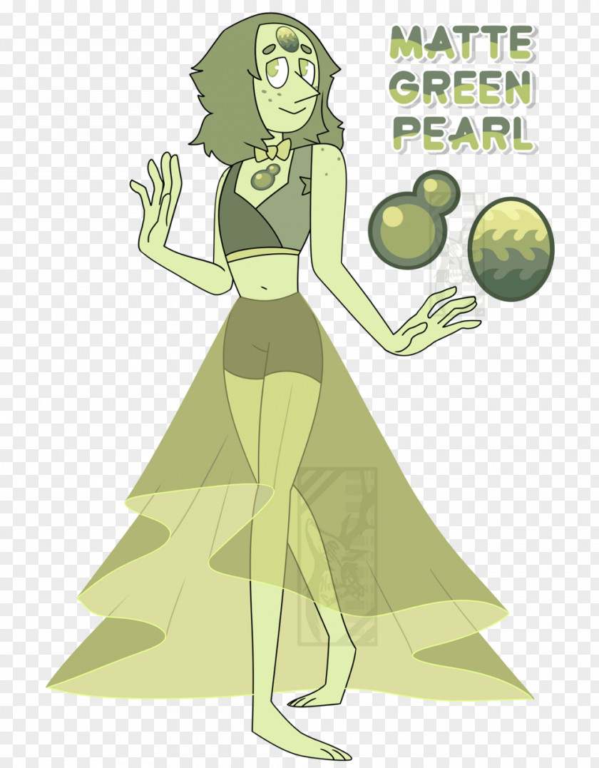 Seafoam Green Pearl Tahitian Gemstone Fan Art PNG