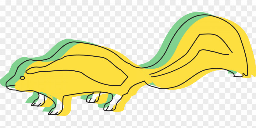 Skunk Yellow Green Clip Art PNG