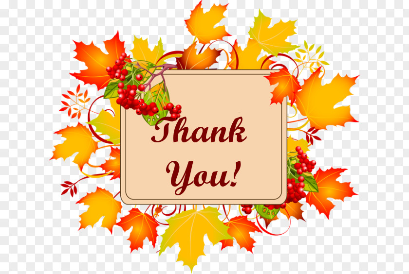 Thank You Autumn Clip Art PNG