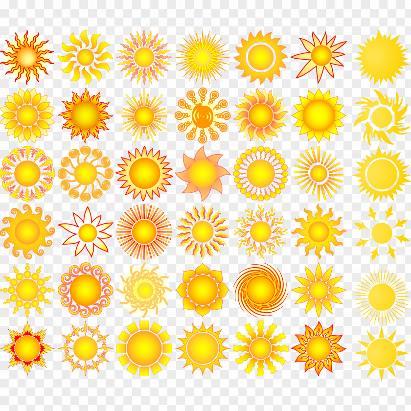 Vector Sun Elements Collection Clip Art PNG