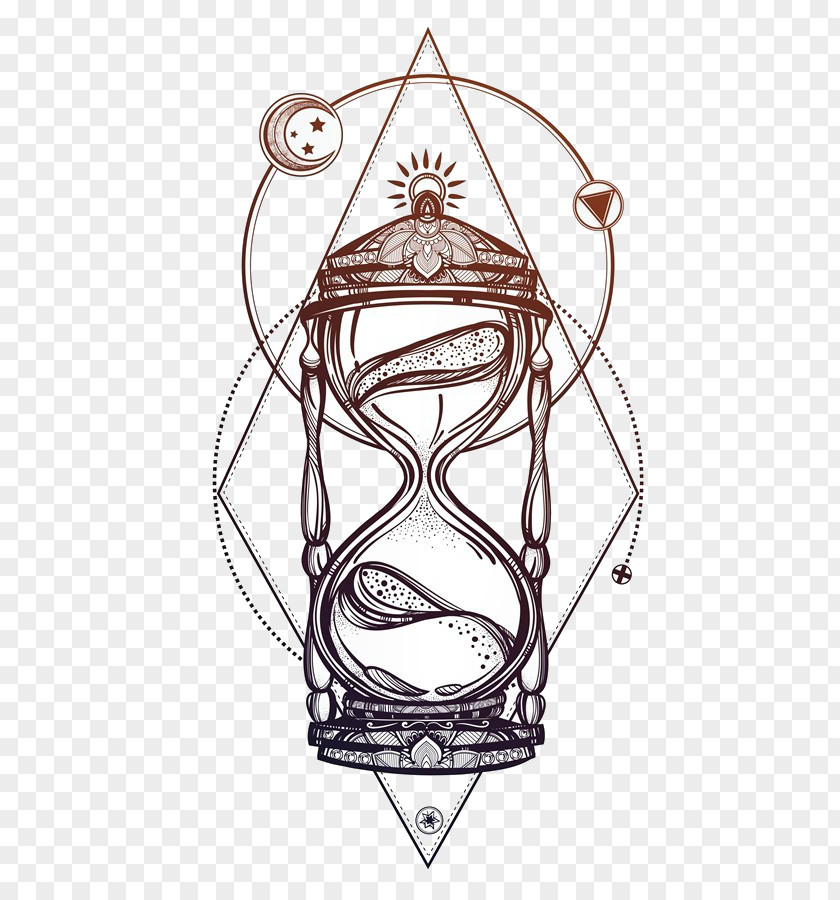 Creative Artwork Hourglass Drawing Tattoo Symbol PNG
