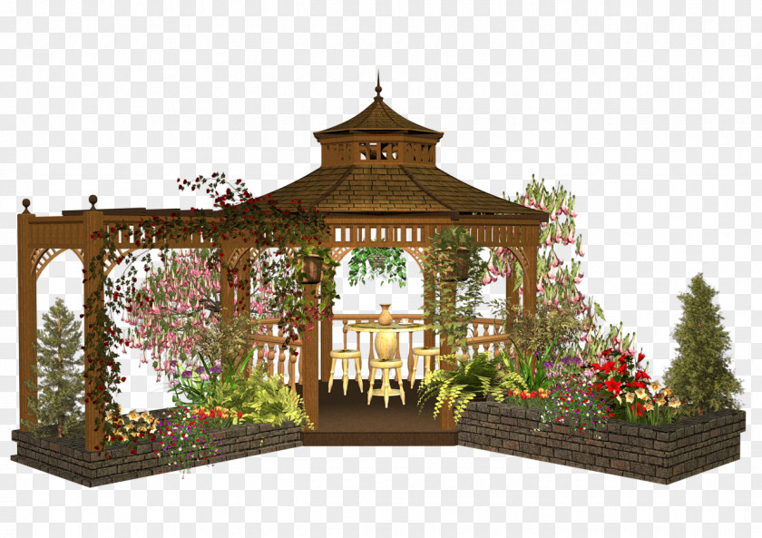 Oriental Gazebo Art Garden Clip PNG