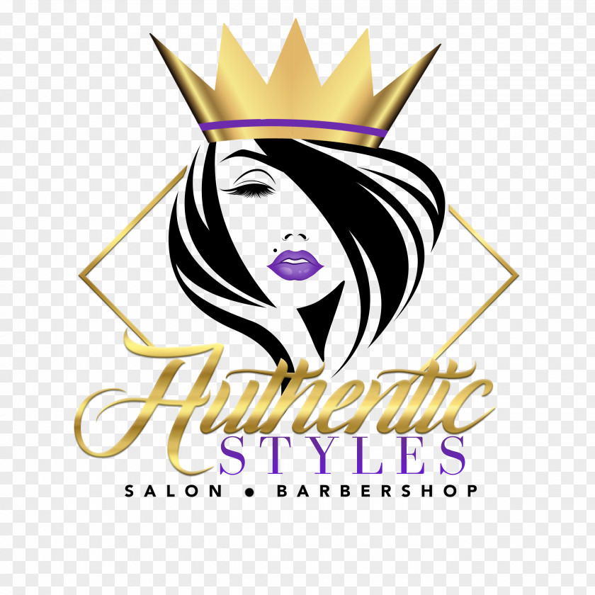 Stylish Beauty Spa Authentic Styles Salon & Barbershop Parlour Hair Logo PNG