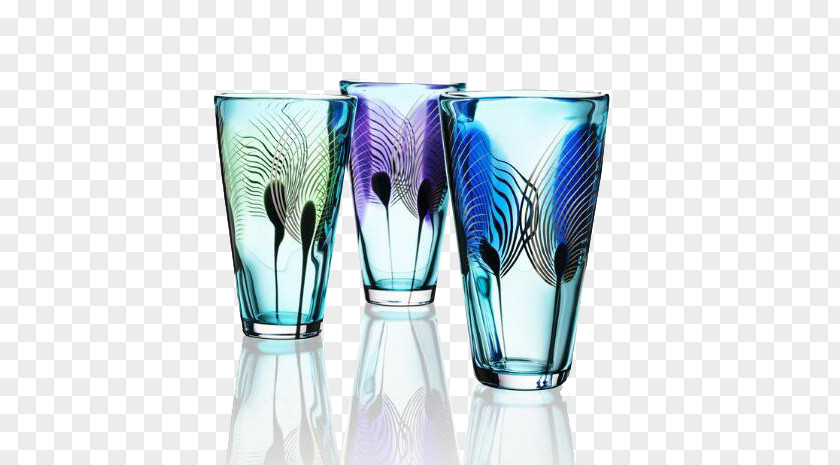 Three Beautiful Glass Art Cup Transparency And Translucency PNG