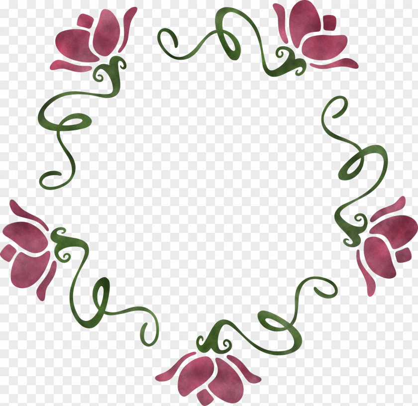 Floral Frame Flower Monogram PNG