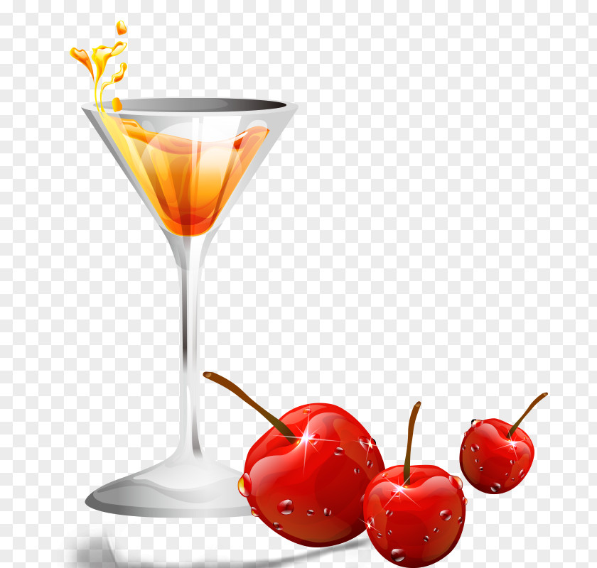 Cherry Wine Cocktail Garnish Juice Photography PNG