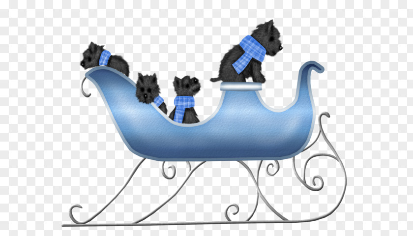 Dog Sled Puppy Blue PNG