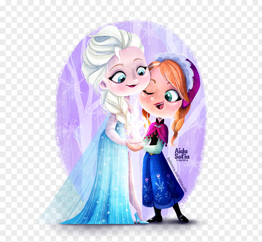 Elsa Anna Fan Art Drawing PNG