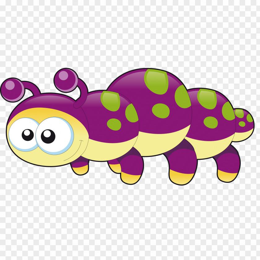 Purple Pests Bee Turtle Cartoon PNG