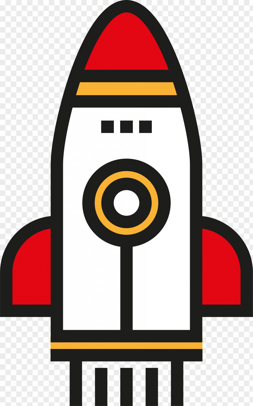 Red Rocket Spacecraft Transport Icon PNG