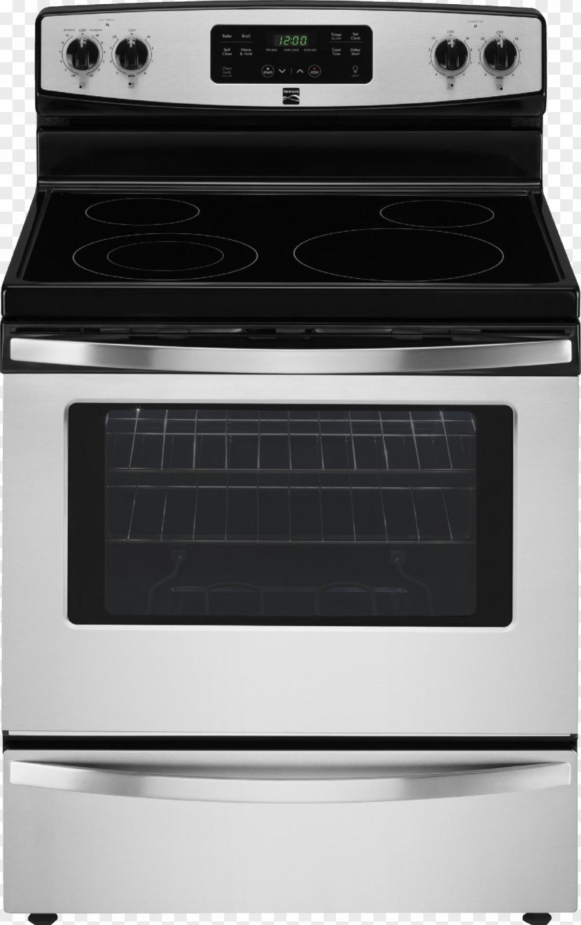 Stove Electric Kitchen Self-cleaning Oven Kenmore PNG