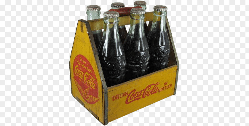 Vintage Coca Cola Bottle Carrier PNG Carrier, Coca-Cola bottle crate with soda bottles clipart PNG