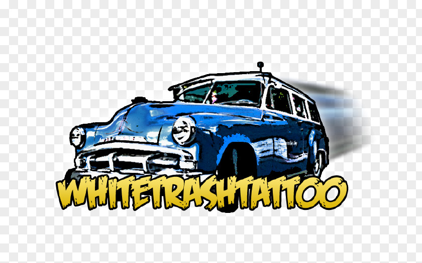 Car White Trash Tattoo Vintage Compact Mid-size PNG