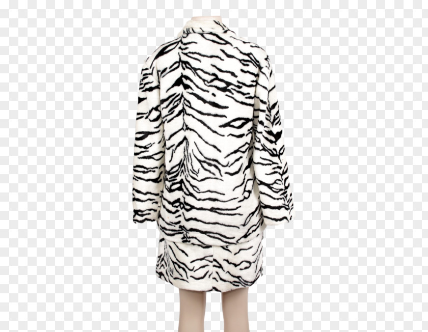 Fur Collar Coat Outerwear Sleeve Zebra Dress PNG