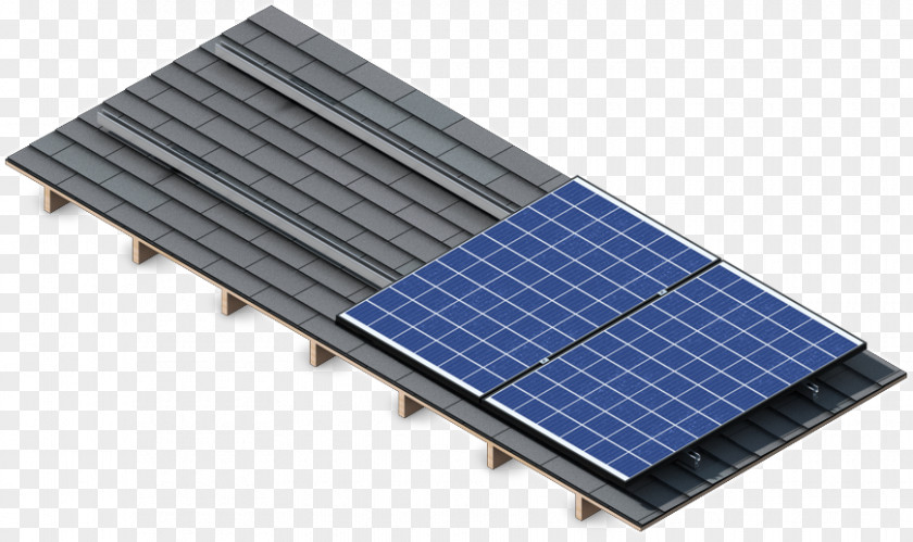 Solar Thermal System Panels Metal Roof Power Photovoltaic Mounting PNG
