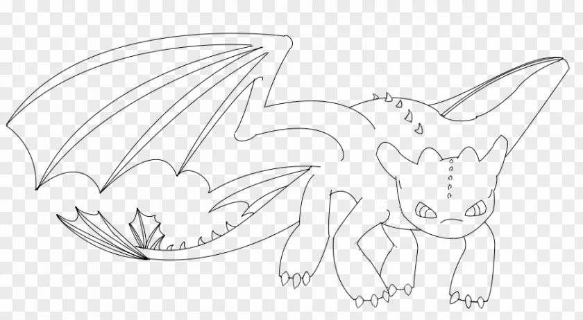 Toothless Drawing Carnivora Line Art White Cartoon Sketch PNG