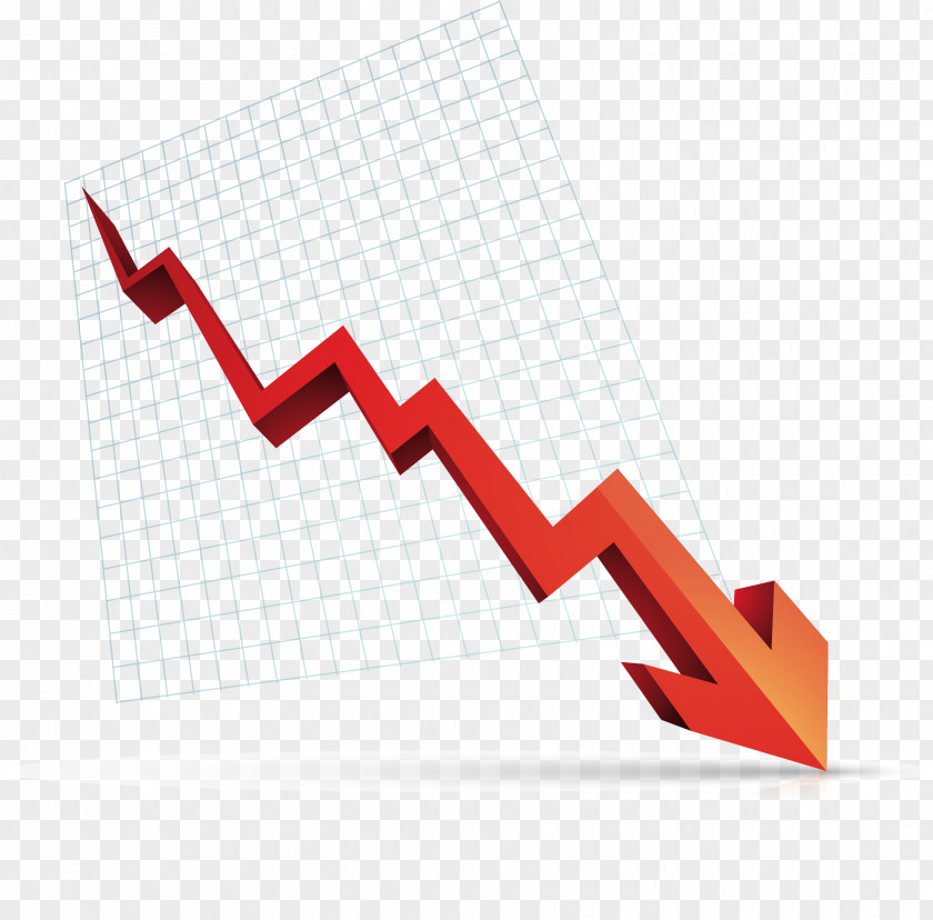 Down Line Arrow Chart PNG