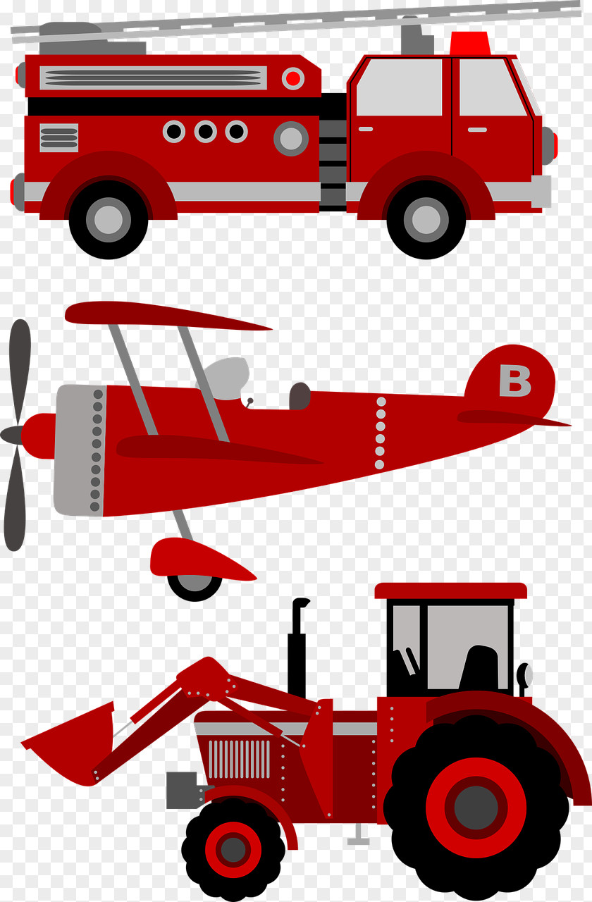 Fire Truck Engine Car Airplane Clip Art PNG