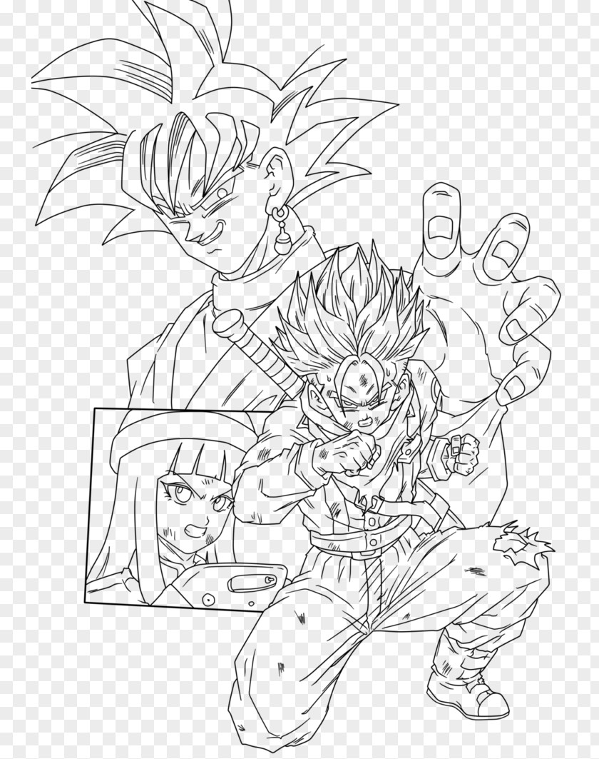 Goku Line Art Trunks Vegeta Gohan PNG