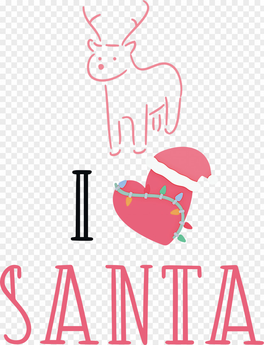 I Love Santa Christmas PNG