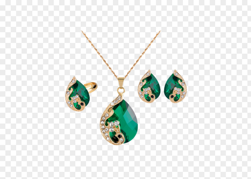 Leaf Pendant Earring Jewellery Necklace Imitation Gemstones & Rhinestones PNG