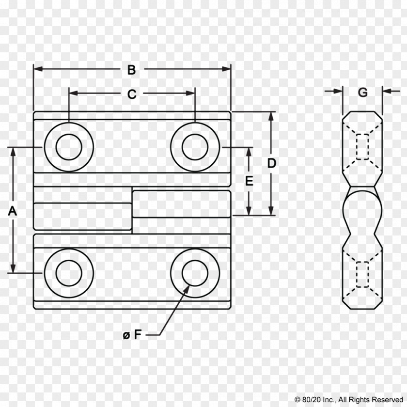 Dimensional Technical Drawing White Line Art Font PNG
