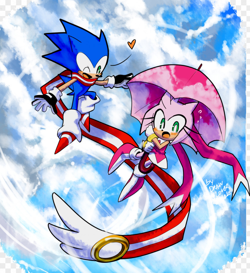 Sonic The Hedgehog Amy Rose And Secret Rings Drawing PNG