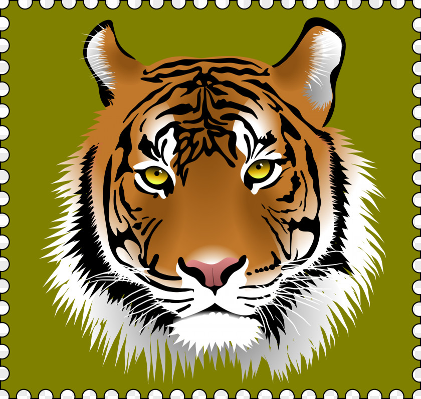 Species Tiger T-shirt Postage Stamps Clip Art PNG