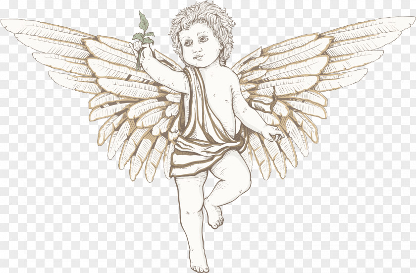 Vector Painted Retro Angel Download Illustration PNG