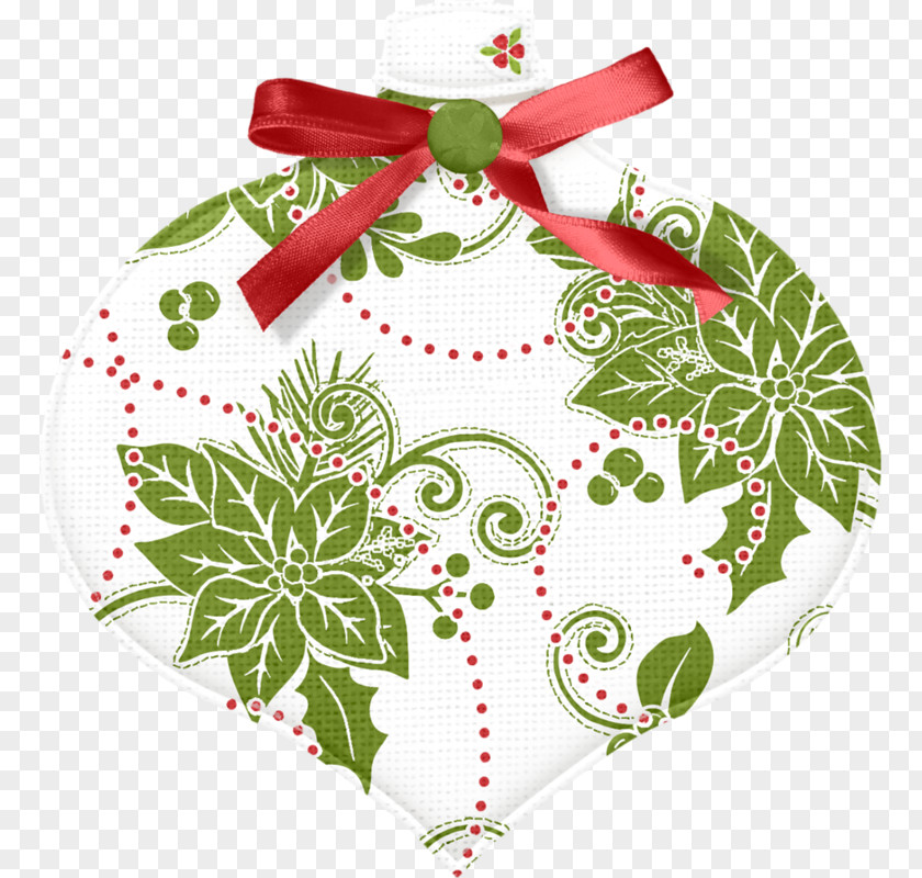 Red Ribbon Pattern Christmas Ornament PNG