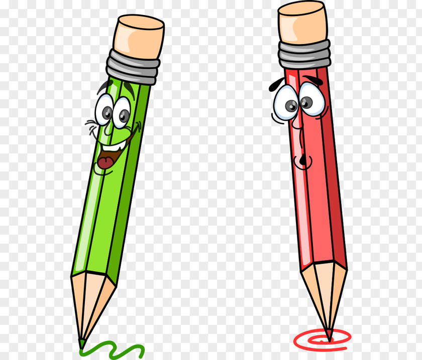 Vector,Cartoon Stationery,expression,Happy,pencil Cartoon School Clip Art PNG