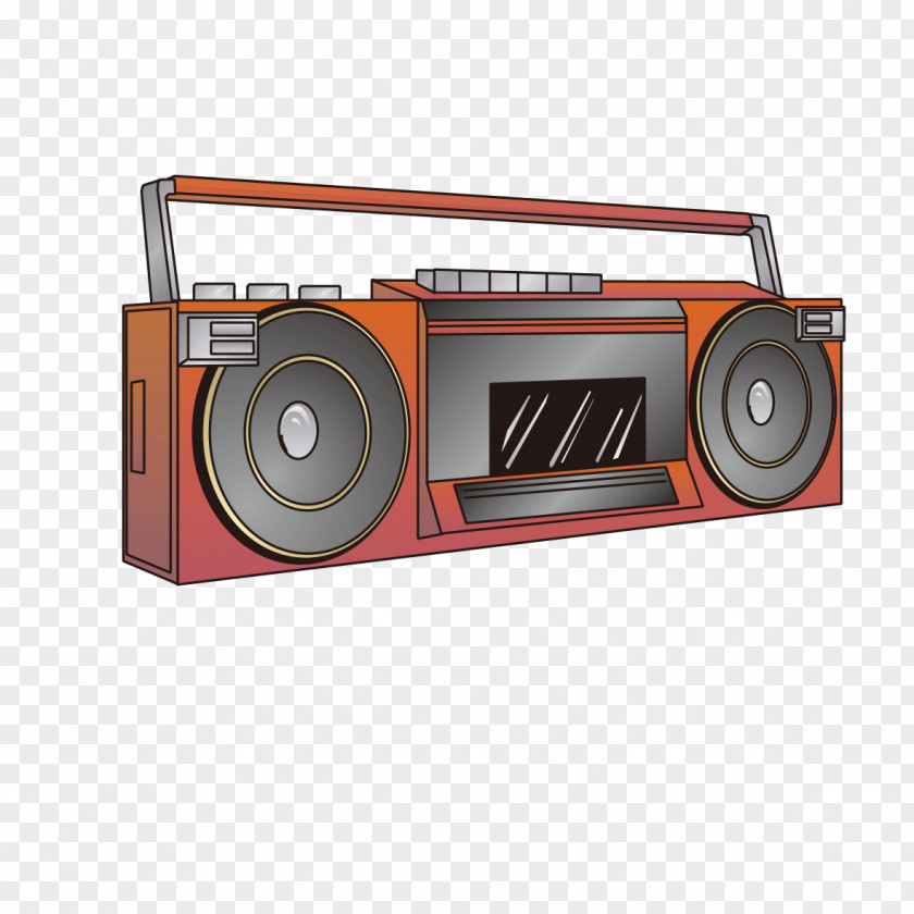 Painted Red Radio Pictures Boombox U6536u97f3u673a PNG