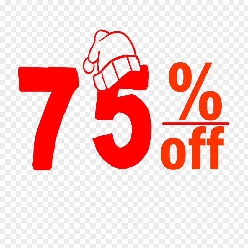 Christmas 75% Discount Tag. PNG