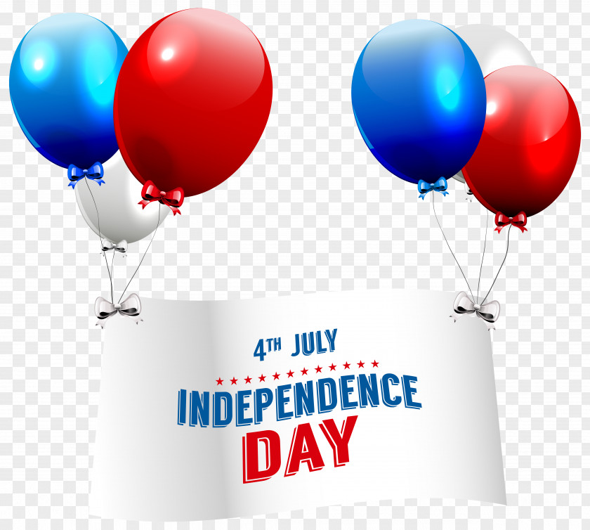 Independence Day With Balloons Transparent Clip Art Image PNG